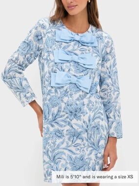 hyacinth house blue chintz clarice bows dress | Dresses | Tuckernuck Womens Navy Draped Midi Ruched & Ready sculpting